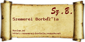 Szemerei Borbála névjegykártya